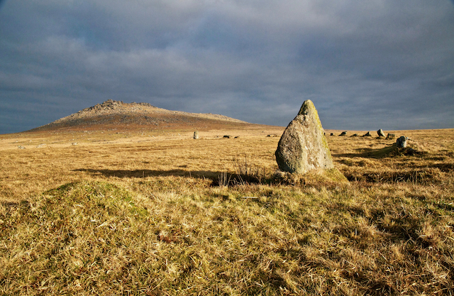 Fernacre Stone Circle and Rough Tor Bodmin Moor Cornwall