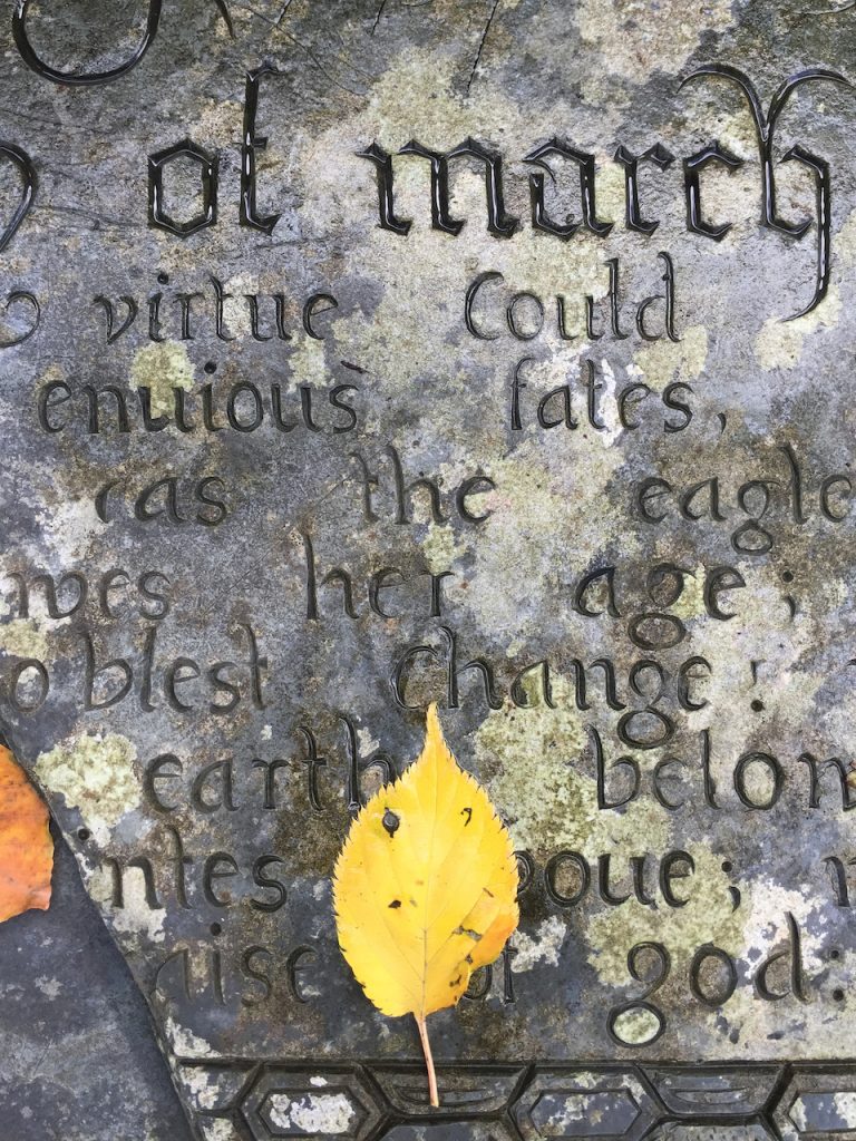 Close up of a gravestone