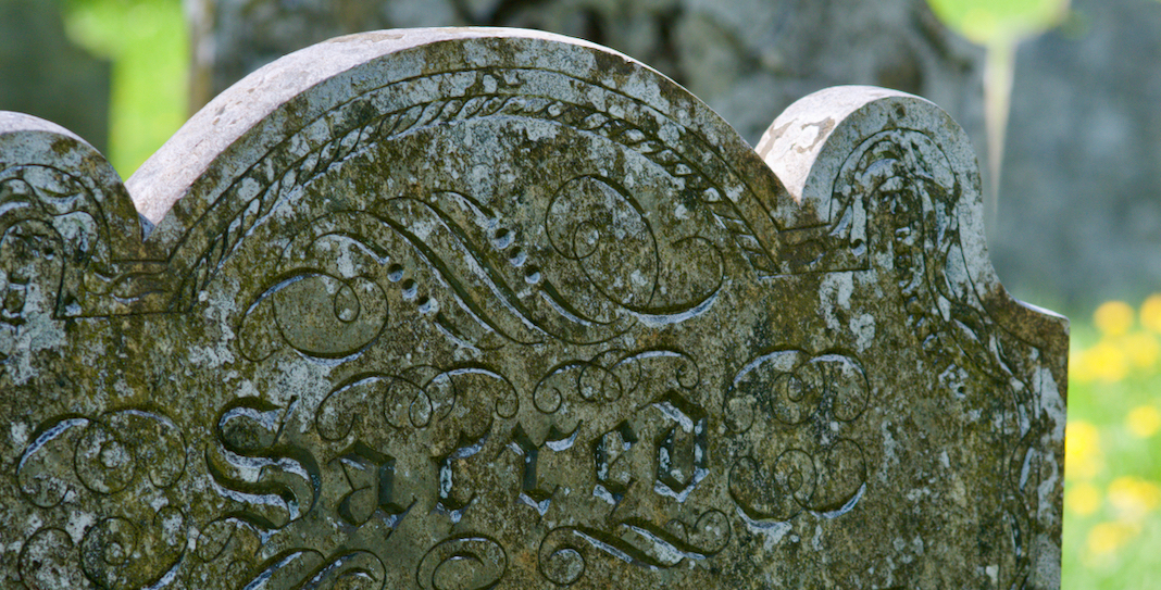 close up of a grave stone