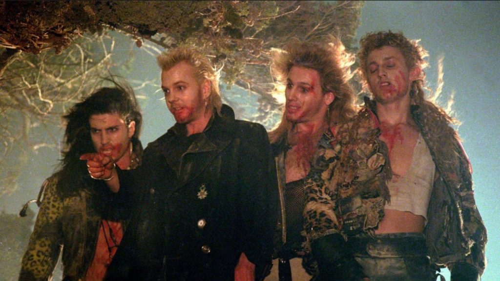 A still from the film The Lost Boys, showing the main antagonists.
